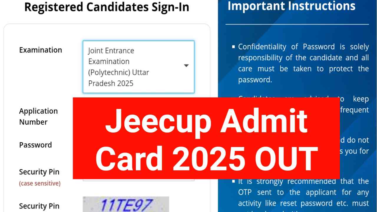 JEECUP Admit Card 2025 Download Link